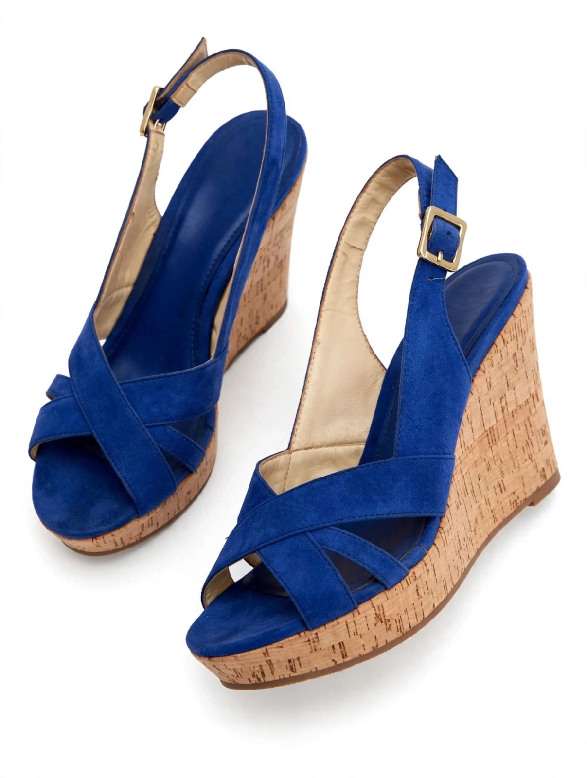 💙 Compensées bleu roi - Talon liège Charles and keith