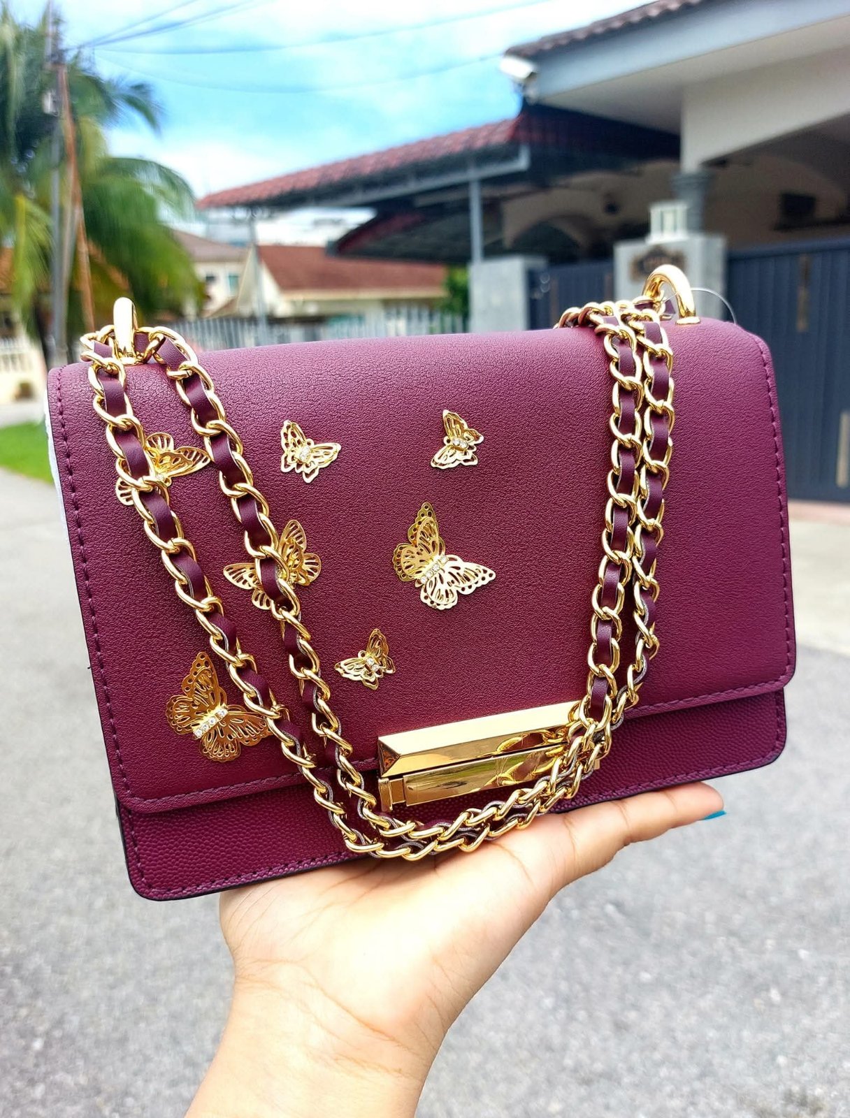 Sac a main aubergine