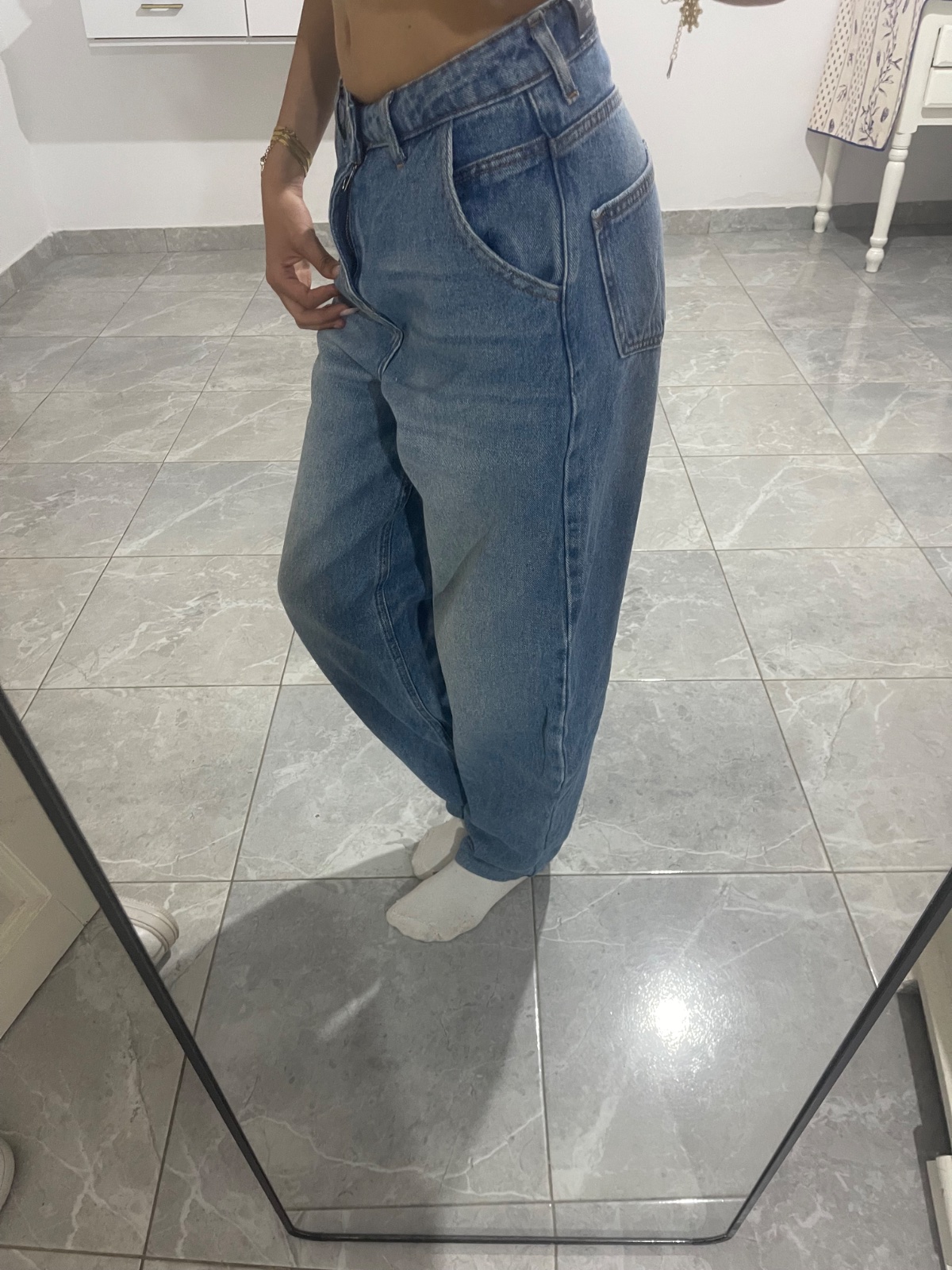 Pantallon baggy bleu