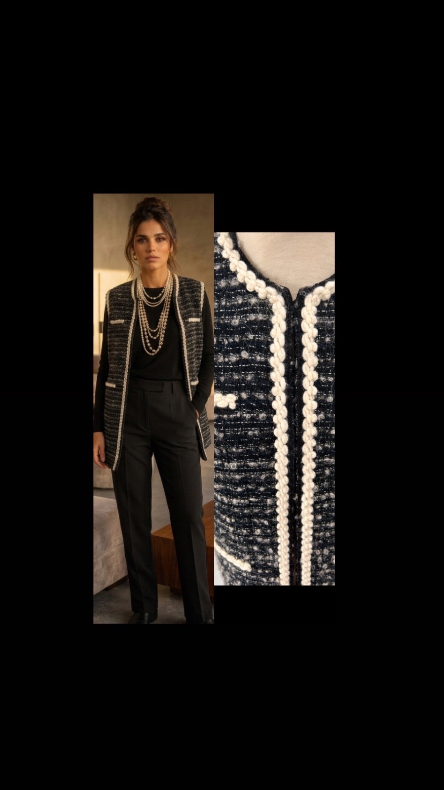 Veste sans manches style chanel ❤️
