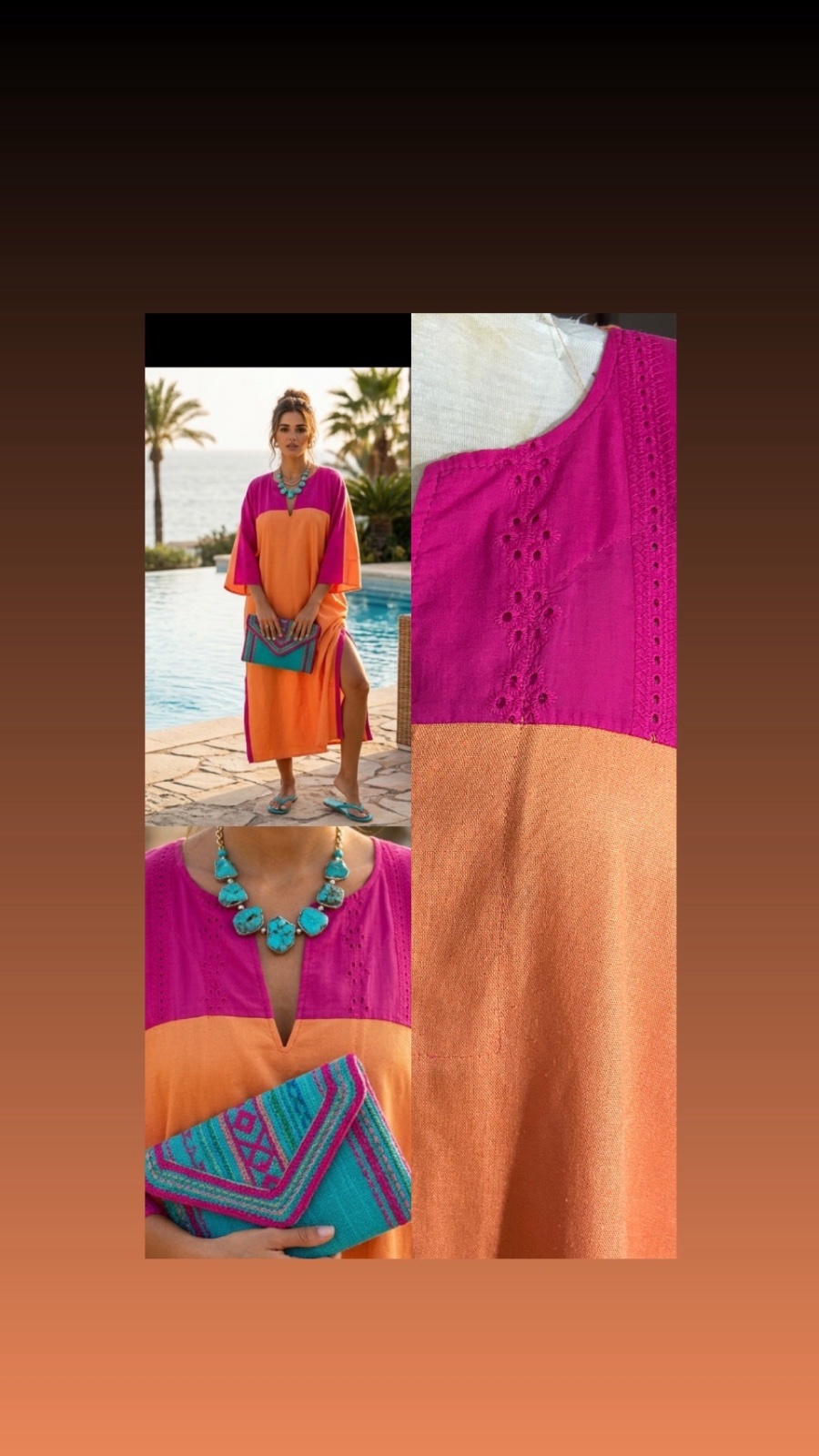 Robe jebba orange et rose 💜