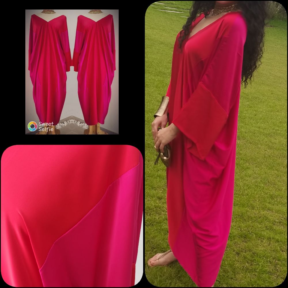 Très belle Jebba satinée rouge et rose fushia ❤️