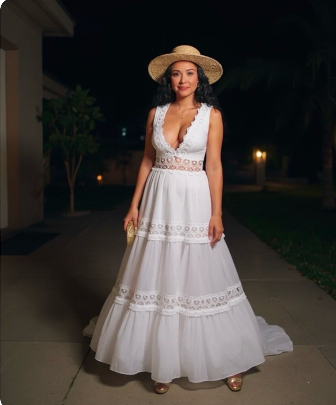 Robe decolleté en V 