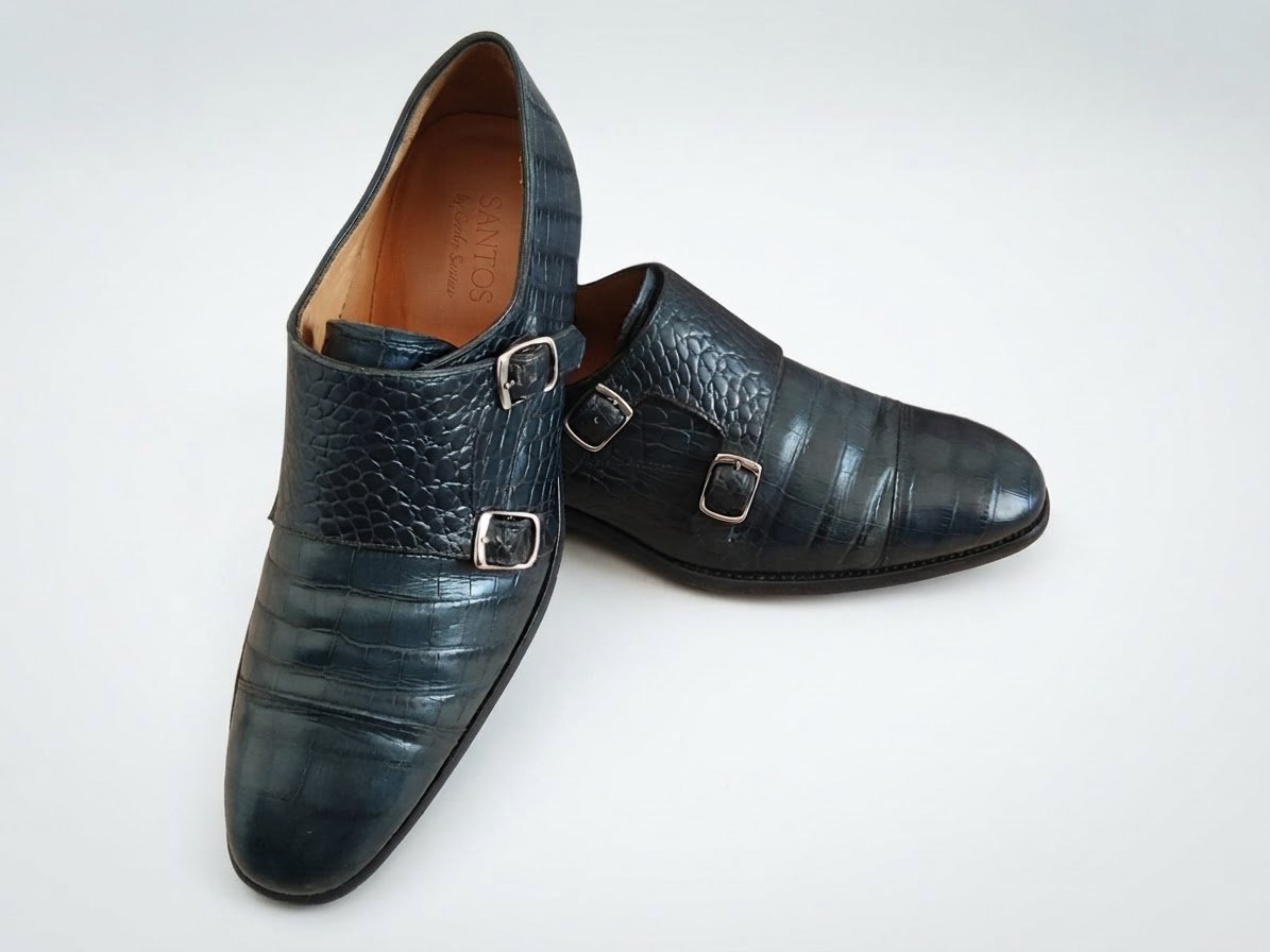 Carlos Santos chaussures Bleu marine cuir véritable T41 TB état