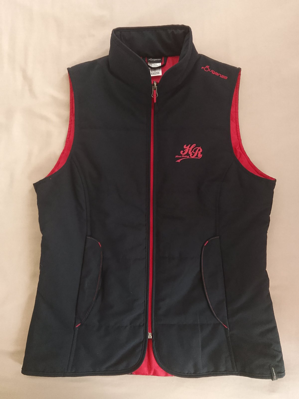 Fouganza gilet sans manches équitation femme taille 38 marine et rose
