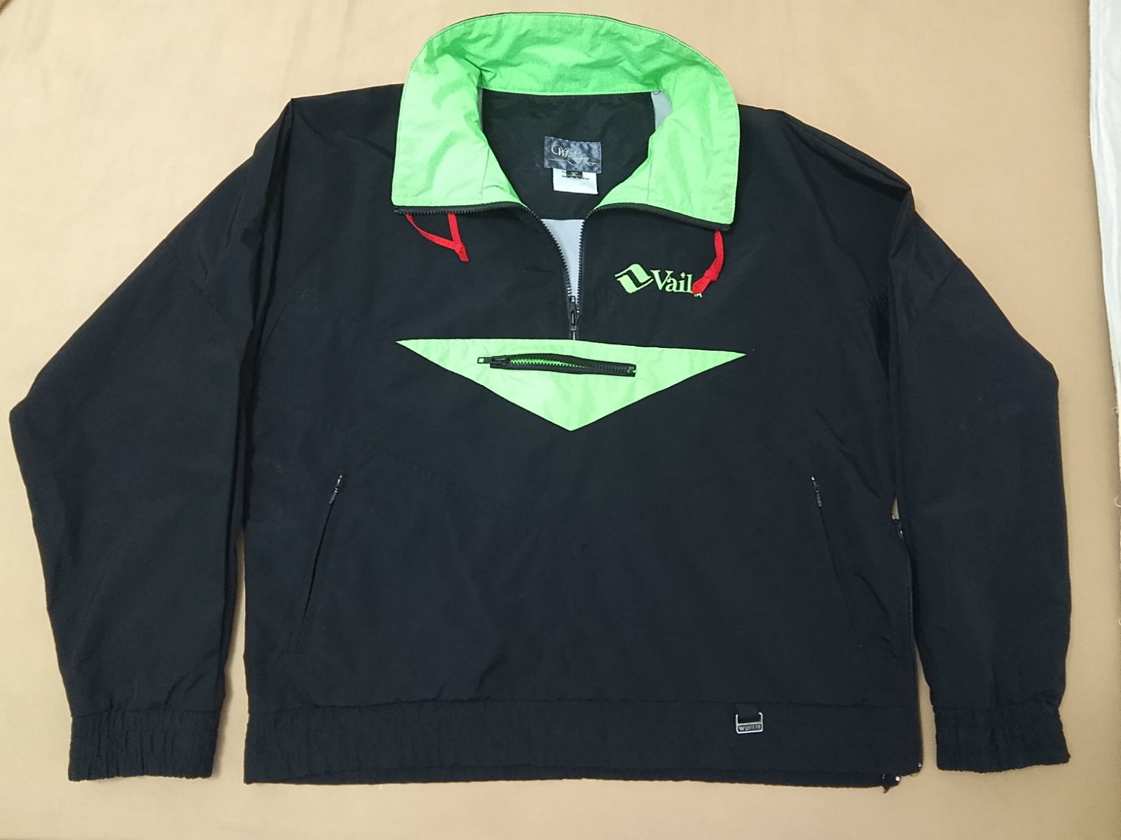 White Fir Vail anorak ski XL noir vert fluo très bon état