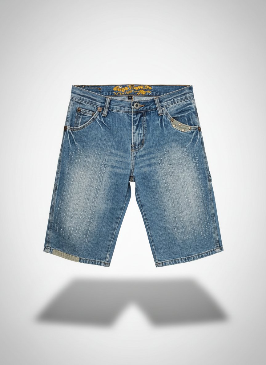 Short jean cargo mi mollet (bermuda long)
