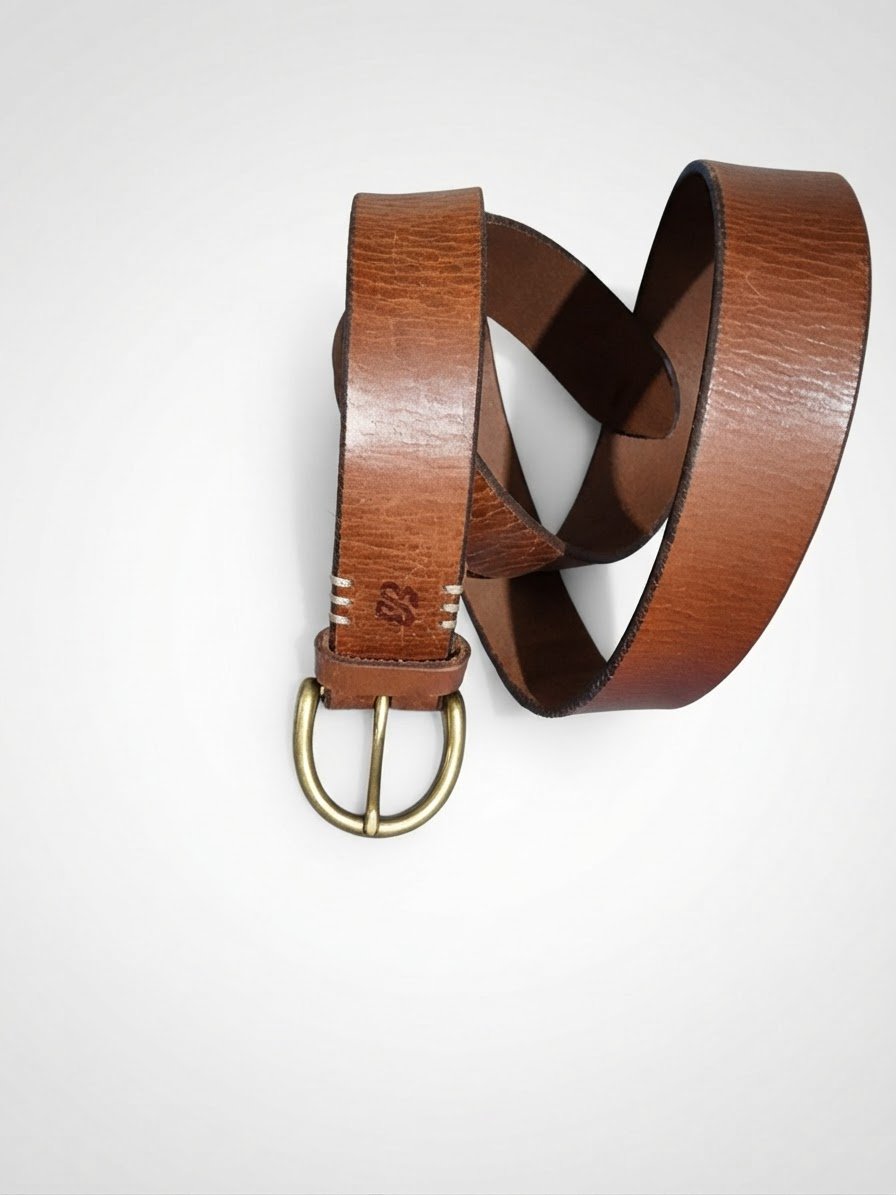 Ceinture Eddie Bauer cuir de bride marron cognac Taille M