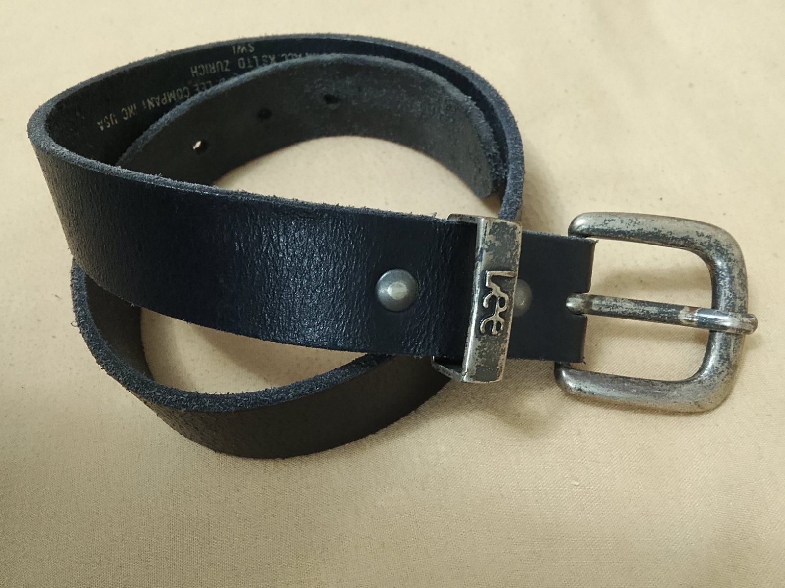 Lee ceinture noire MADE IN ITALY longueur totale 60cm cuir de vache