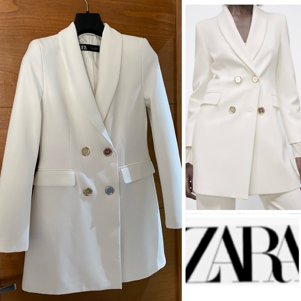 Blazer ZARA double boutonnage doré