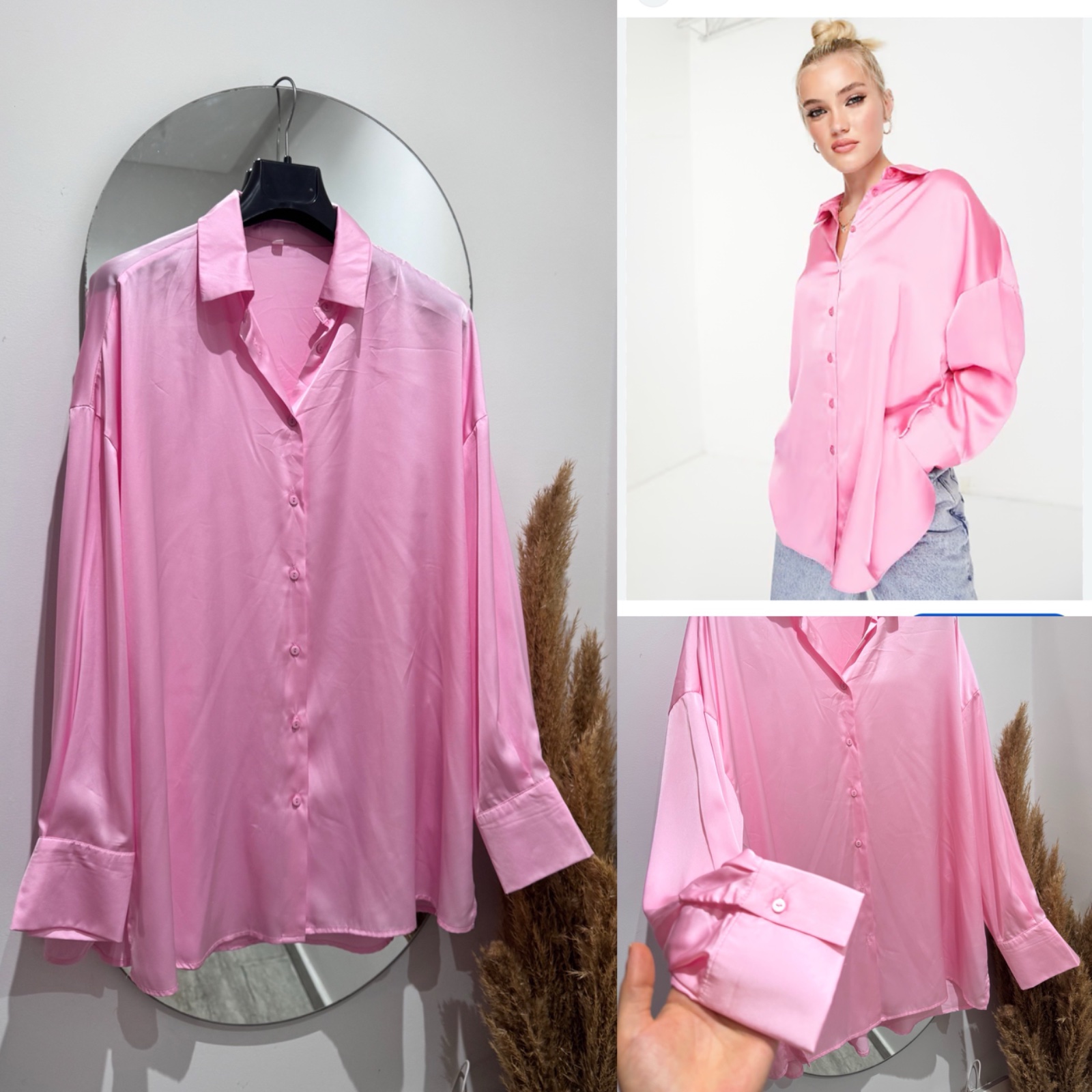 Blouse rose très fluide  over size 