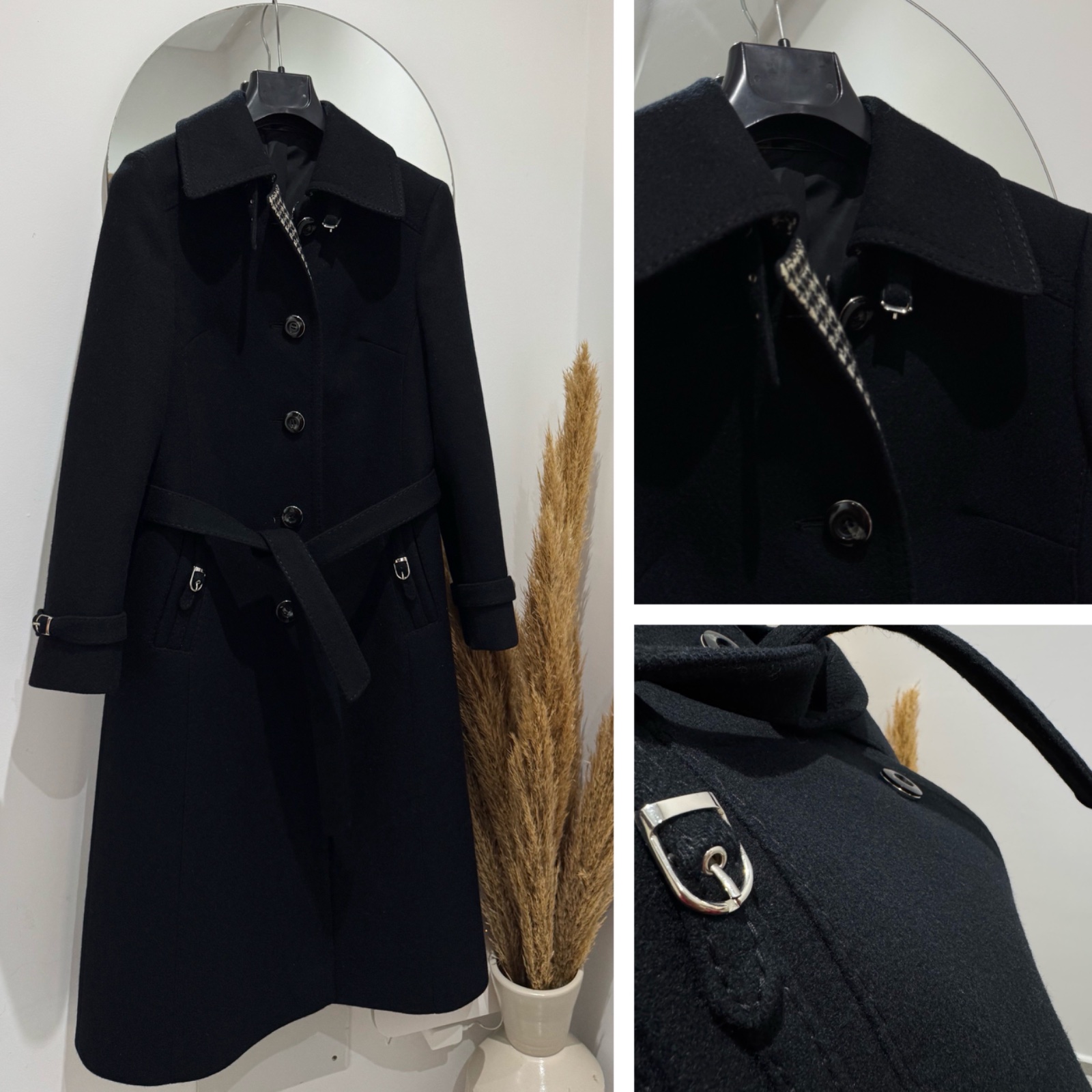 Manteau neuf qualité premium longue à ceinture 💯%laine 