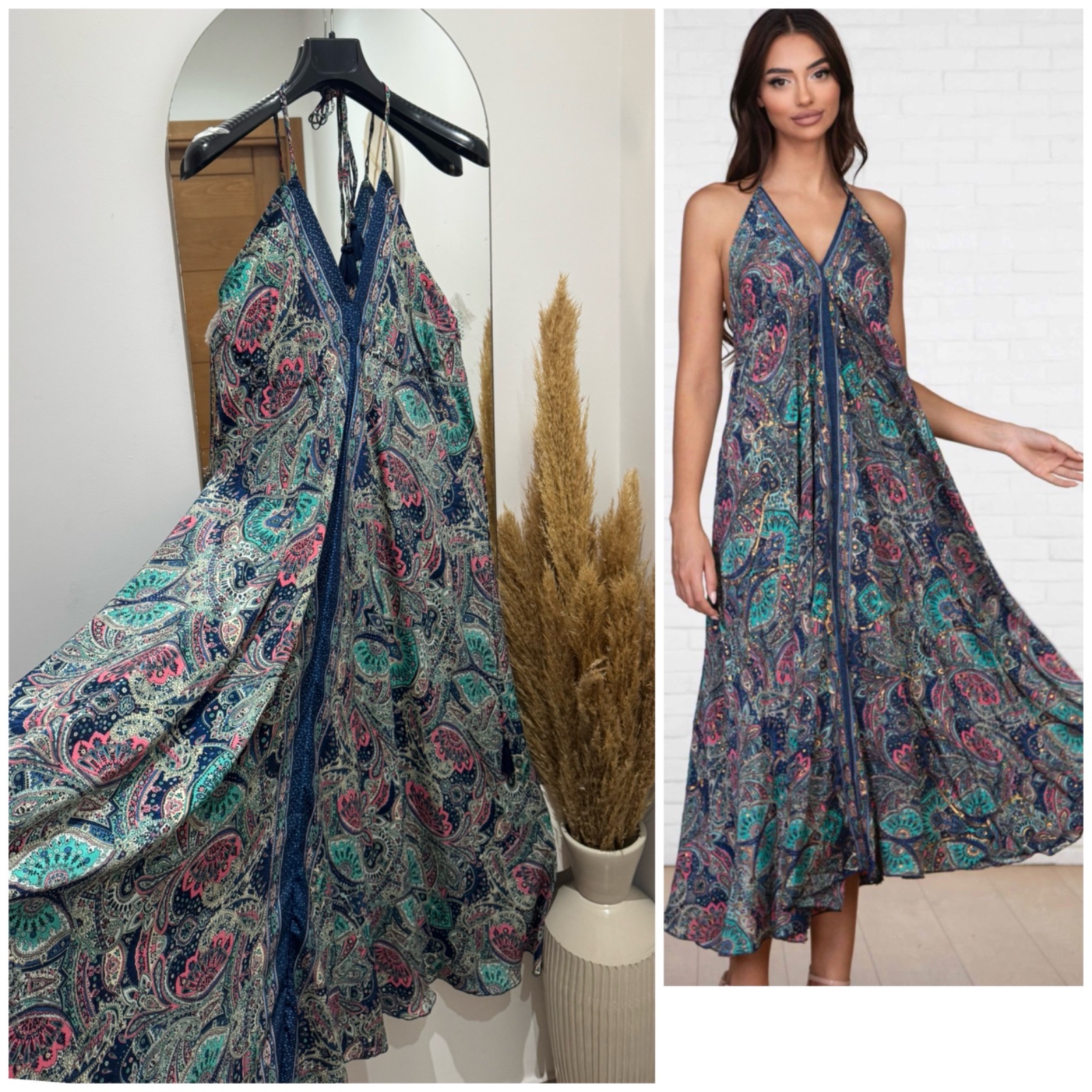Maxi dress bohoo en 80% soie 