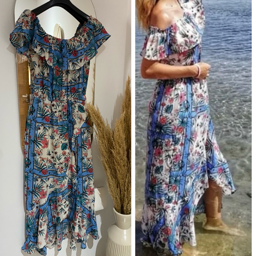 Robe longue floral fluide 