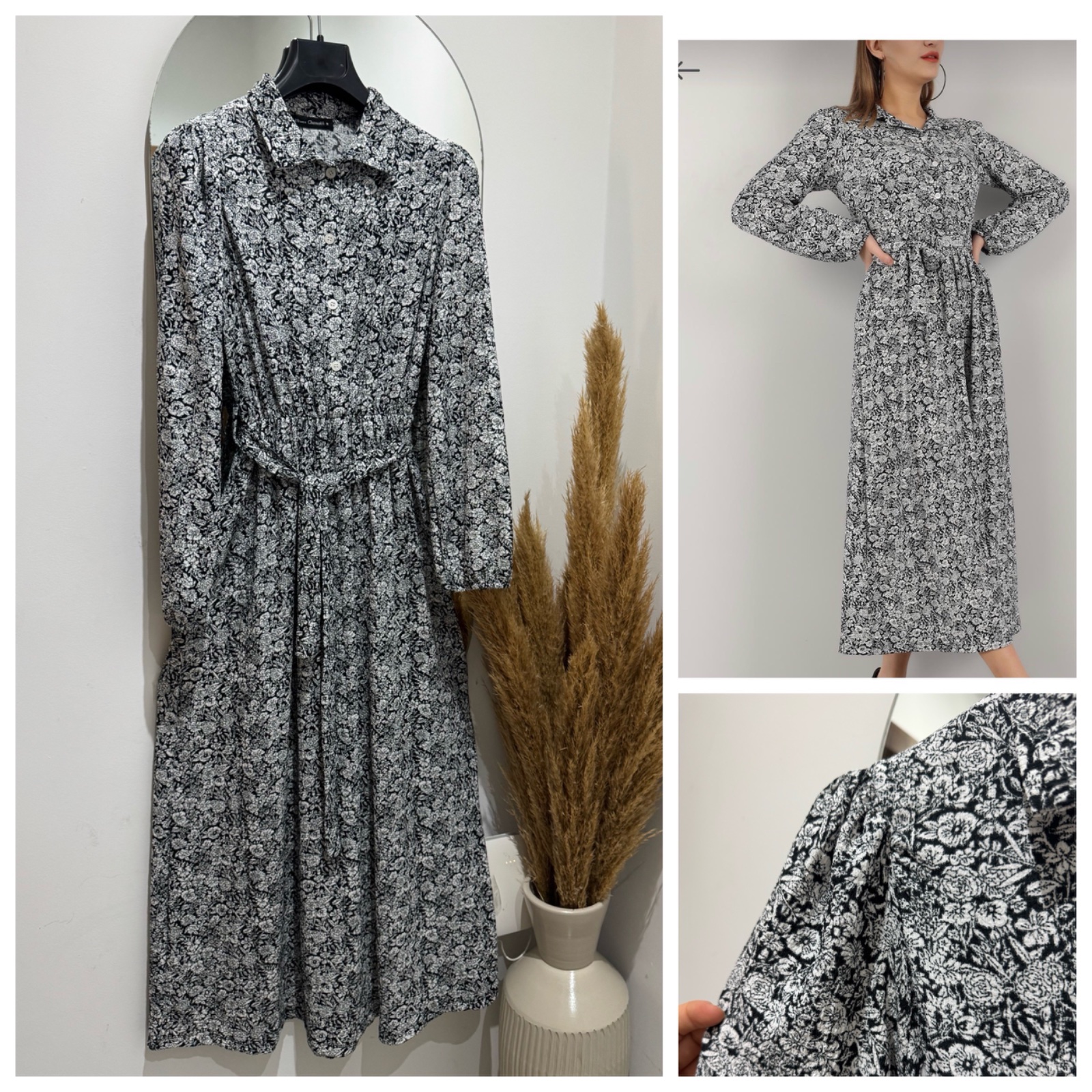 Robe maxi  à ceinture fluide 