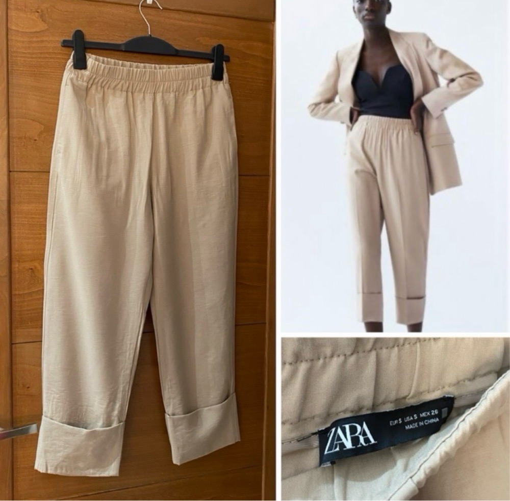 Pantalon ZARA taille haute en viscose 