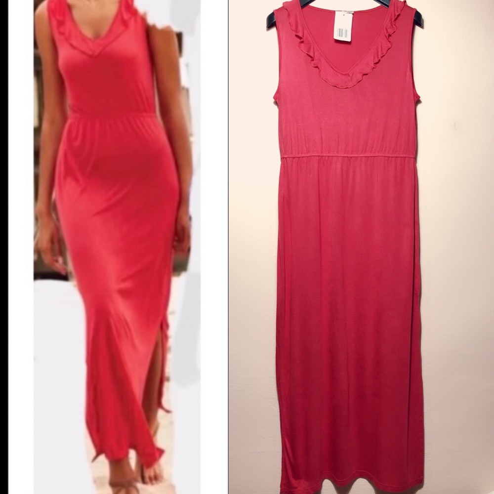 robe corail longue avec fente 