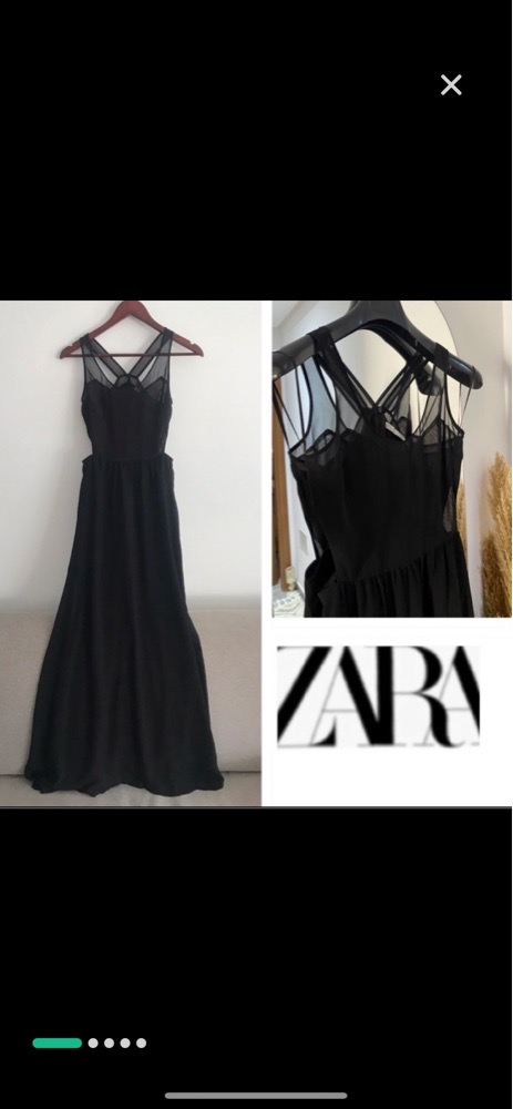 Gorgeous Black maxi dress (chiffon) from Zara. Lined with openings at each side.