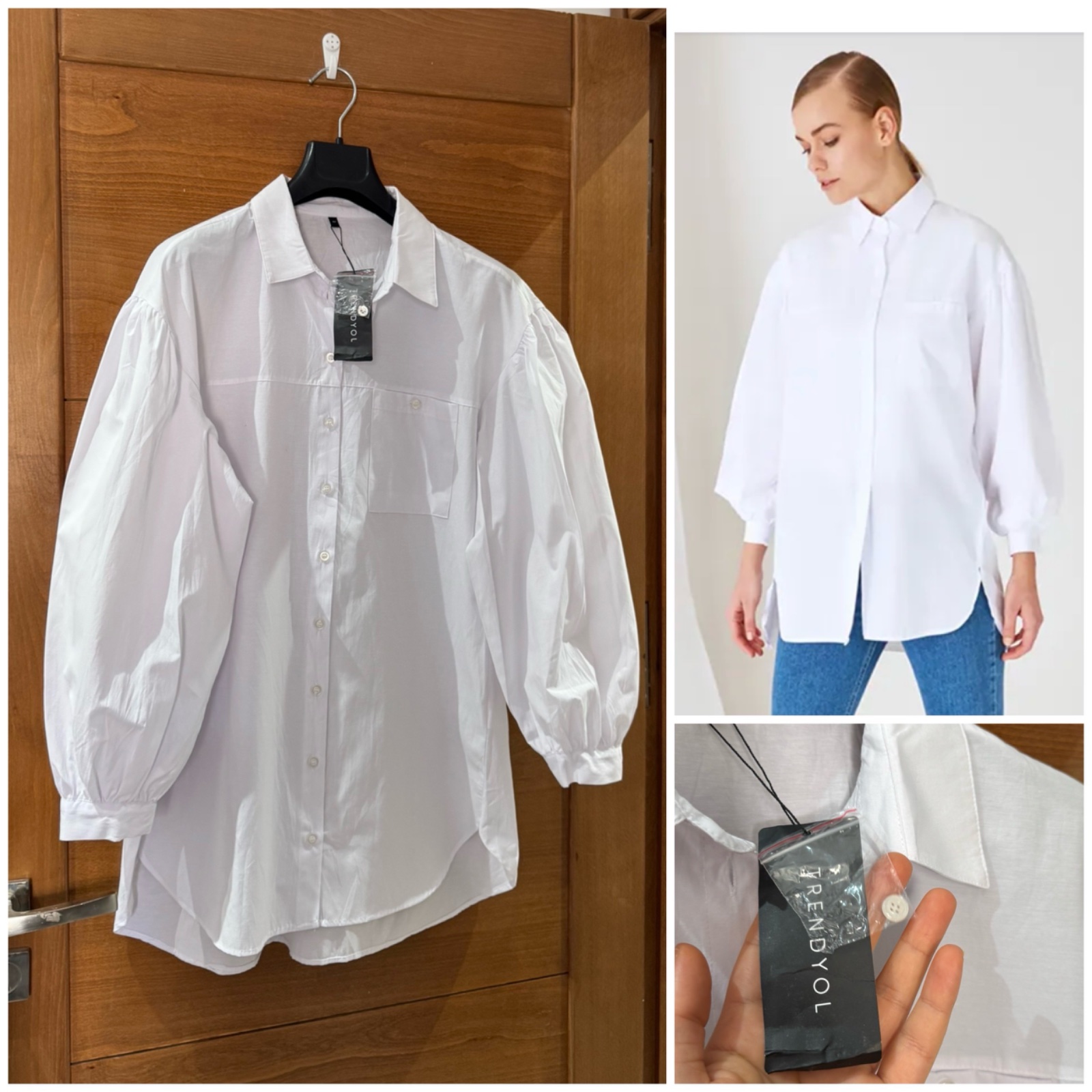 Chemise blanche avec manches bouffantes neuve 