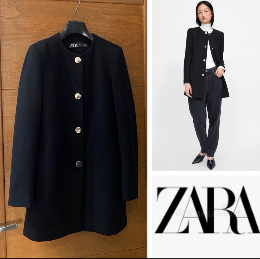 Blazer longue ZARA boutonnage dorè 