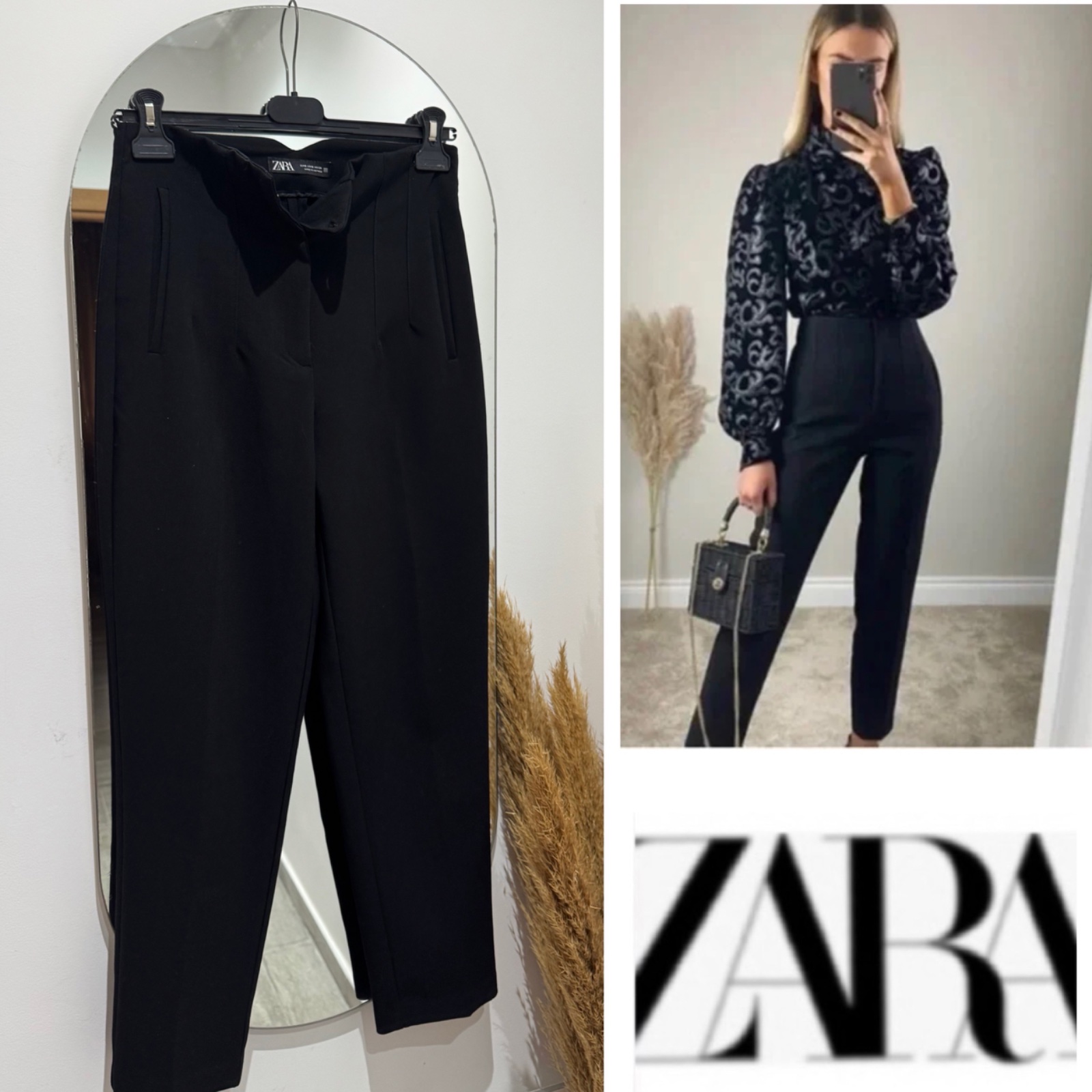 NWT ZARA Black High-waisted Pants