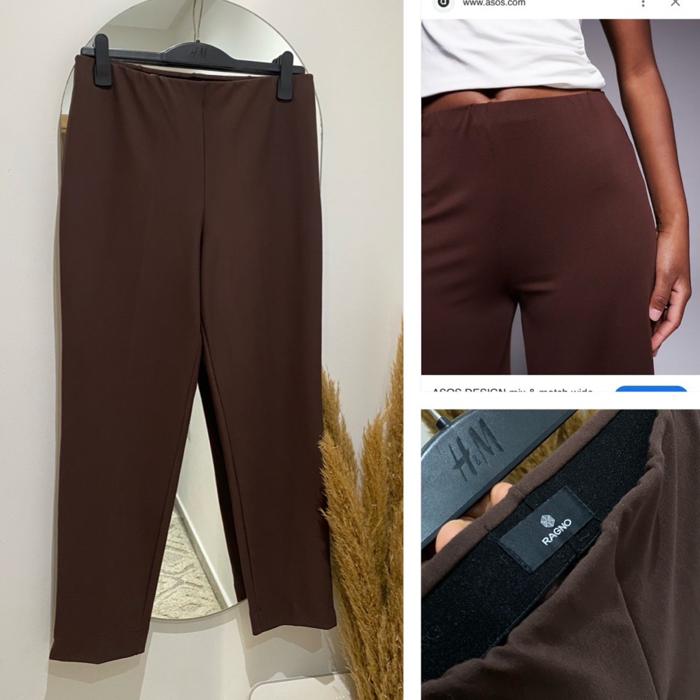 Pantalon RAGNO marron taille haute élastique  