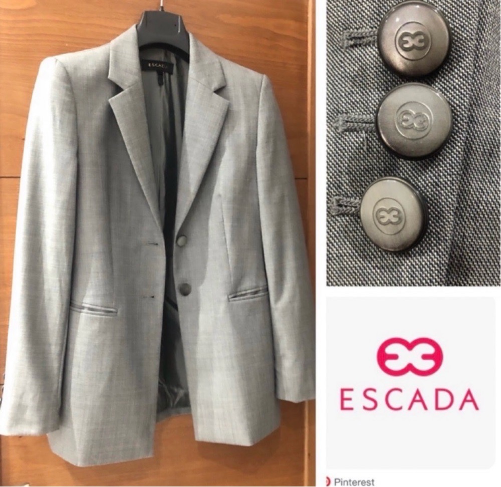 Blazer long ESCADA authentique en laine 