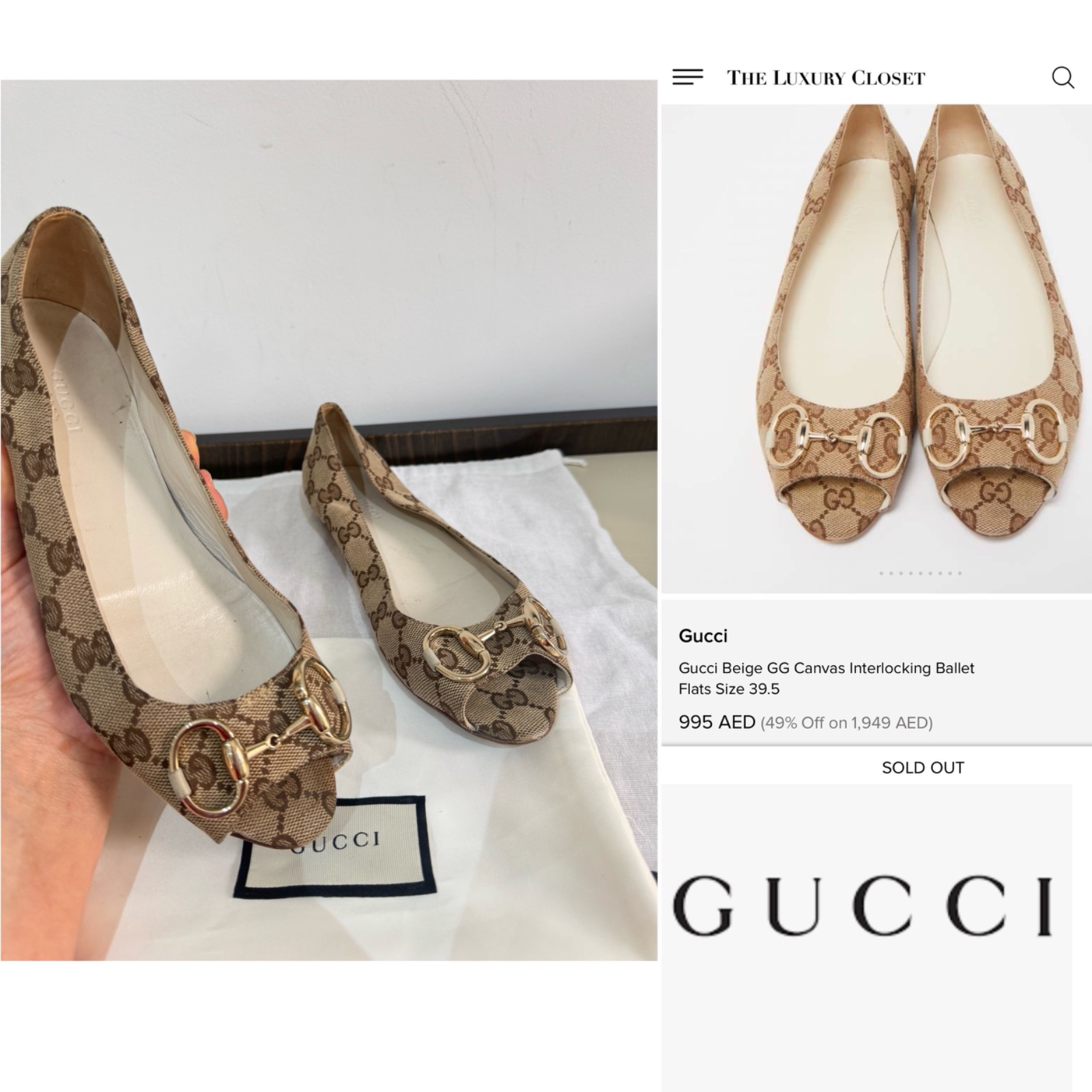 CUCCI ballerines authentique à logo 