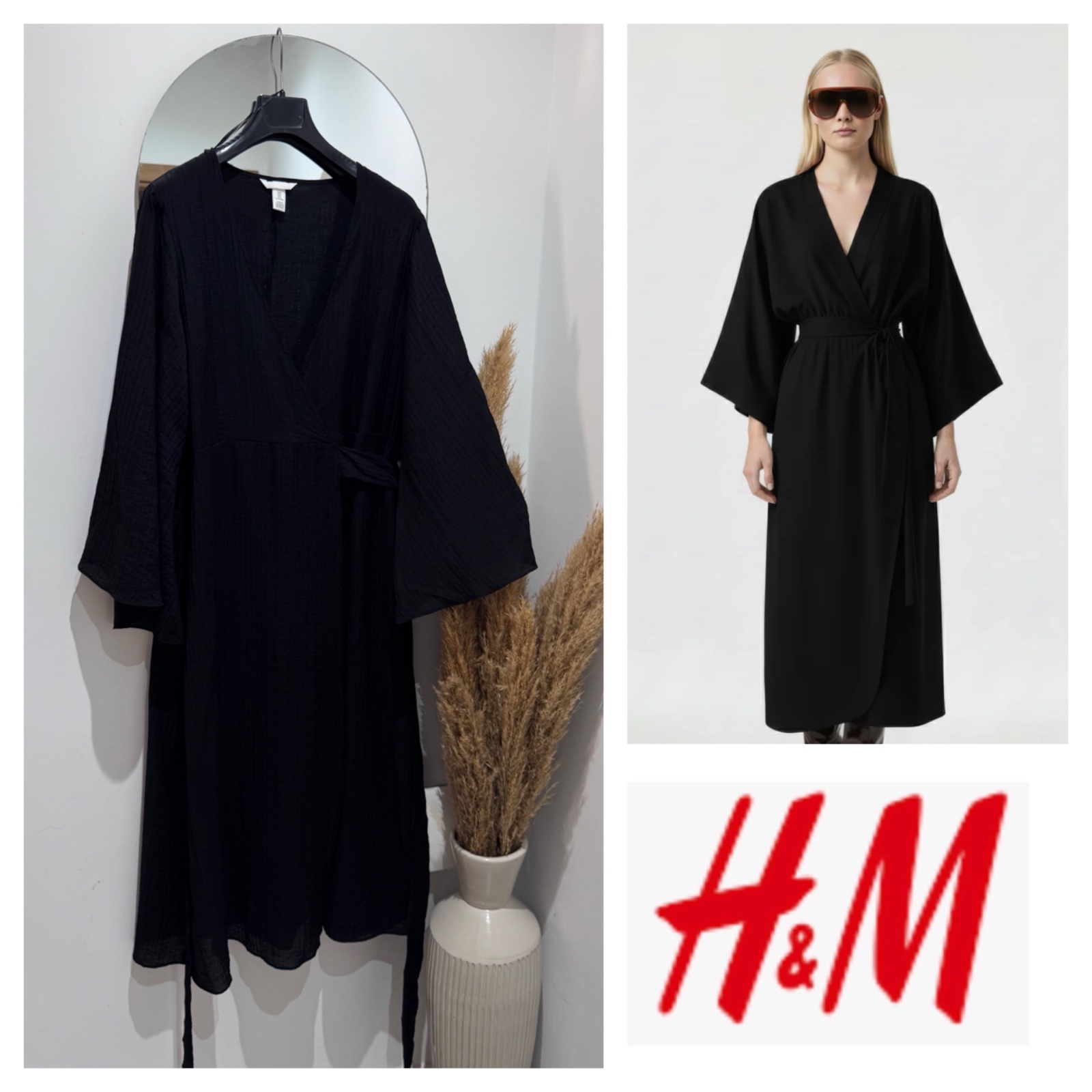 Robe chemise  midi H&M à ceinture 