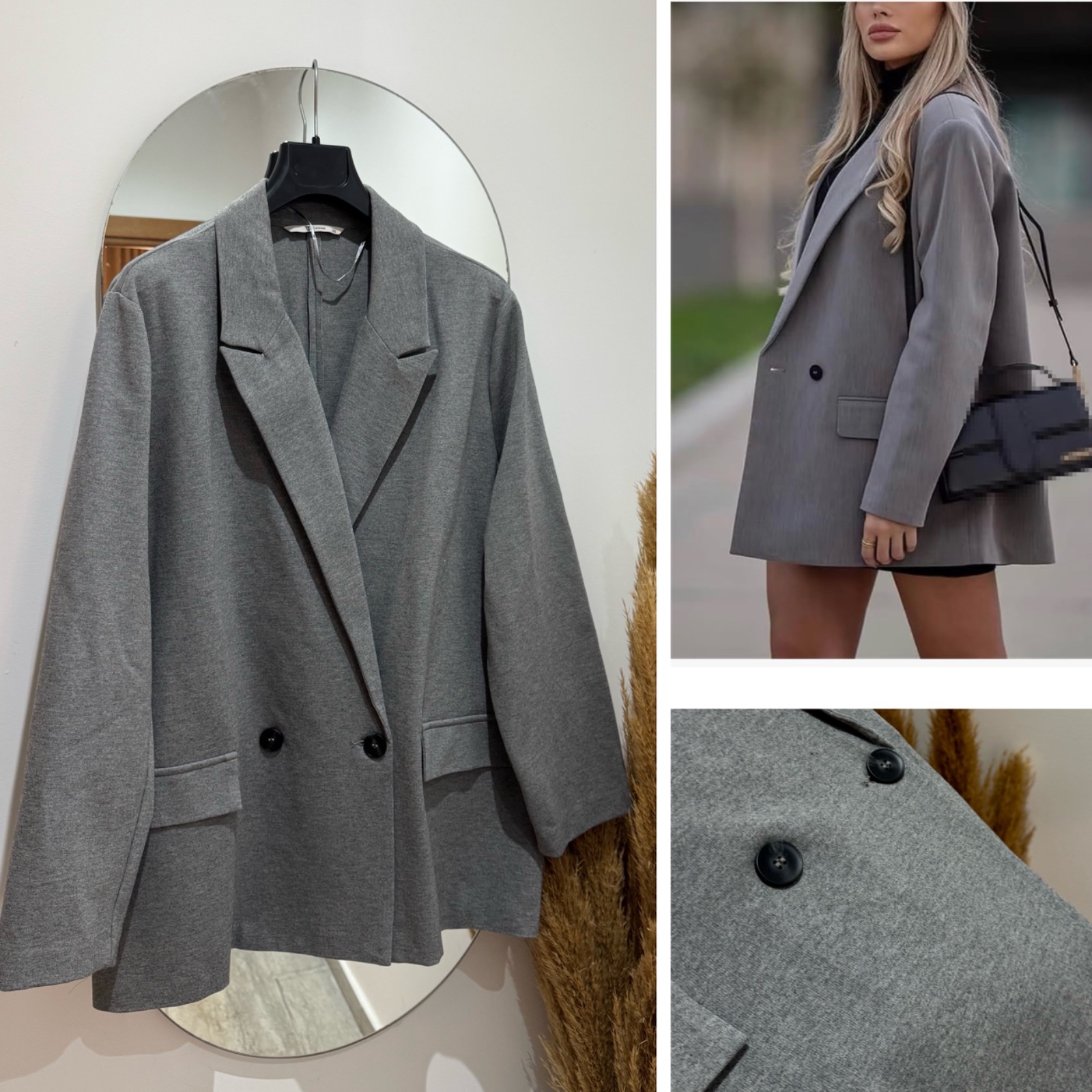 Blazer double boutonnage gris neuve 