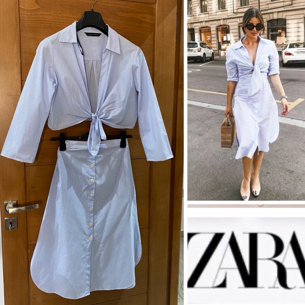 Chemise /jupe boutonnée taille haute ZARA 