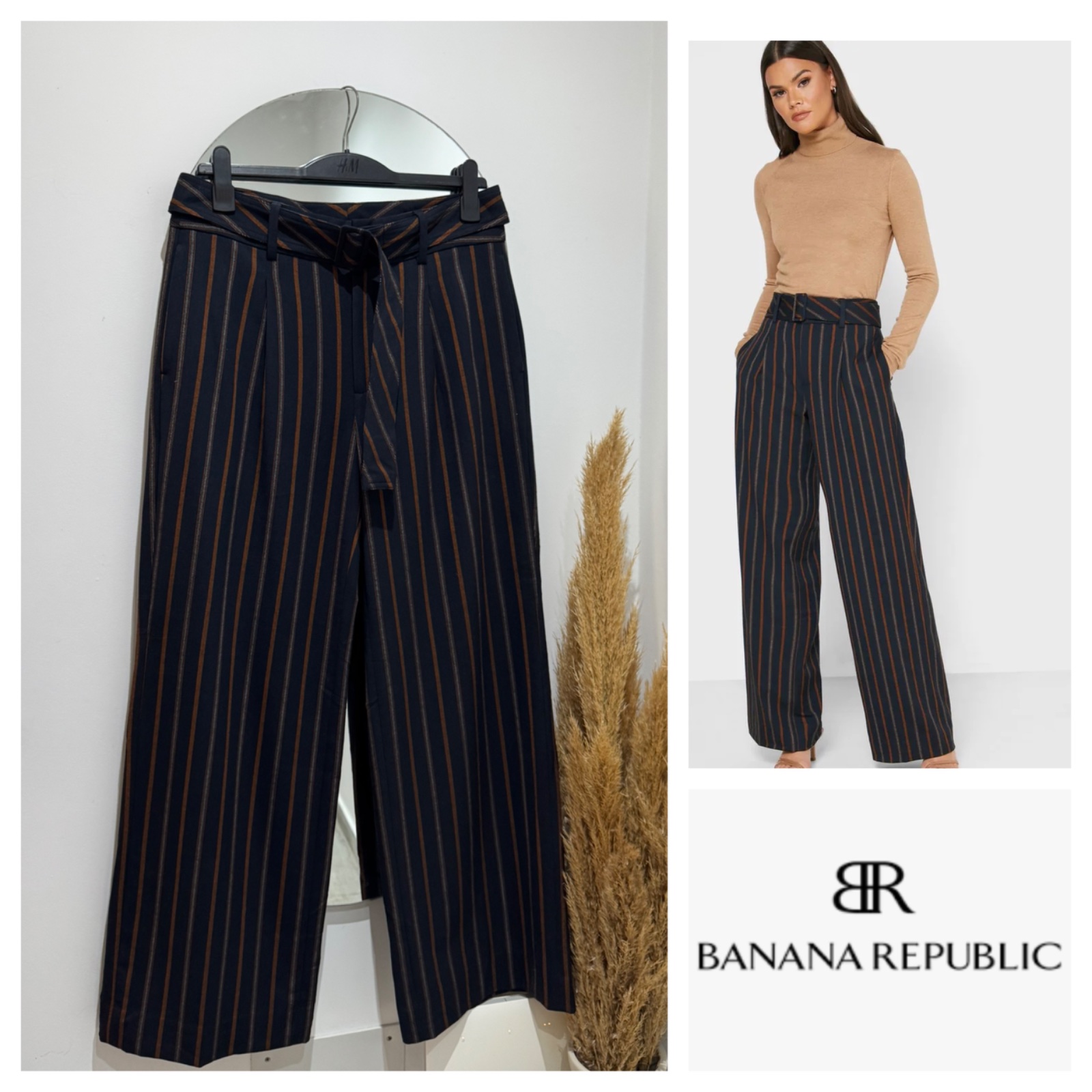Pantalon taille haute large BR à ceinture