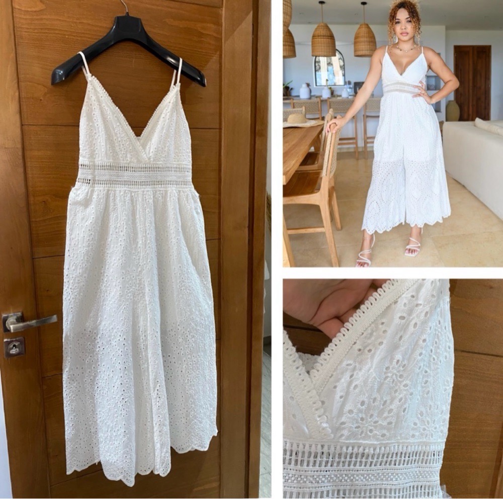 Combi broderie anglaise  avec doubleur /coupe large /dos élastique 