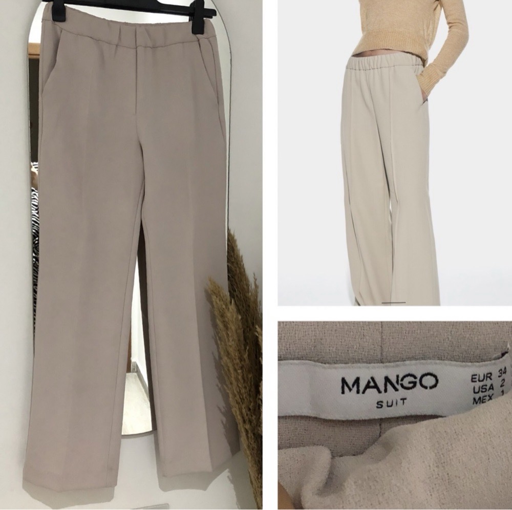 pantalon MANGO taille haute avec taille élastique