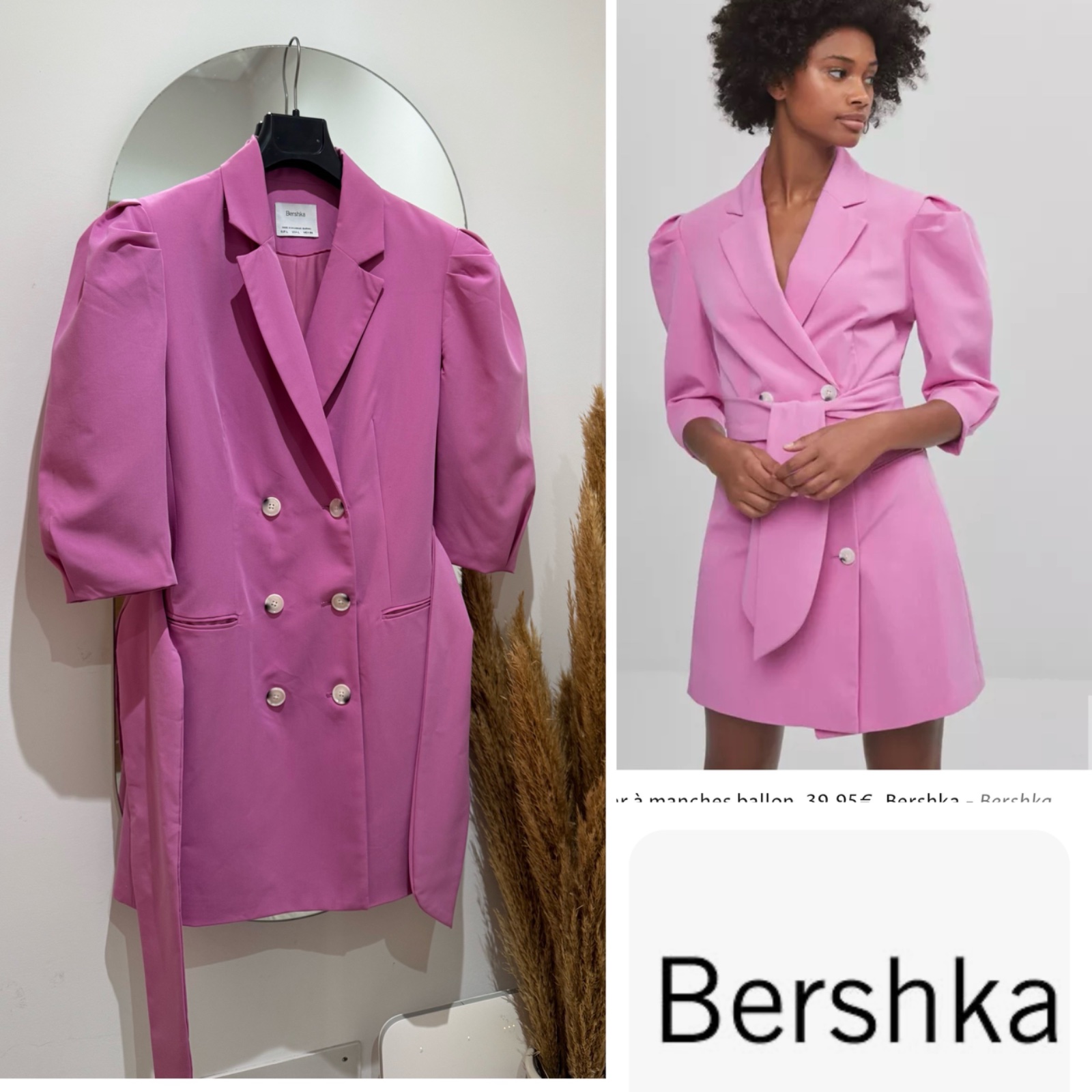 Robe blazer BERSHKA manches bouffantes  💕💕