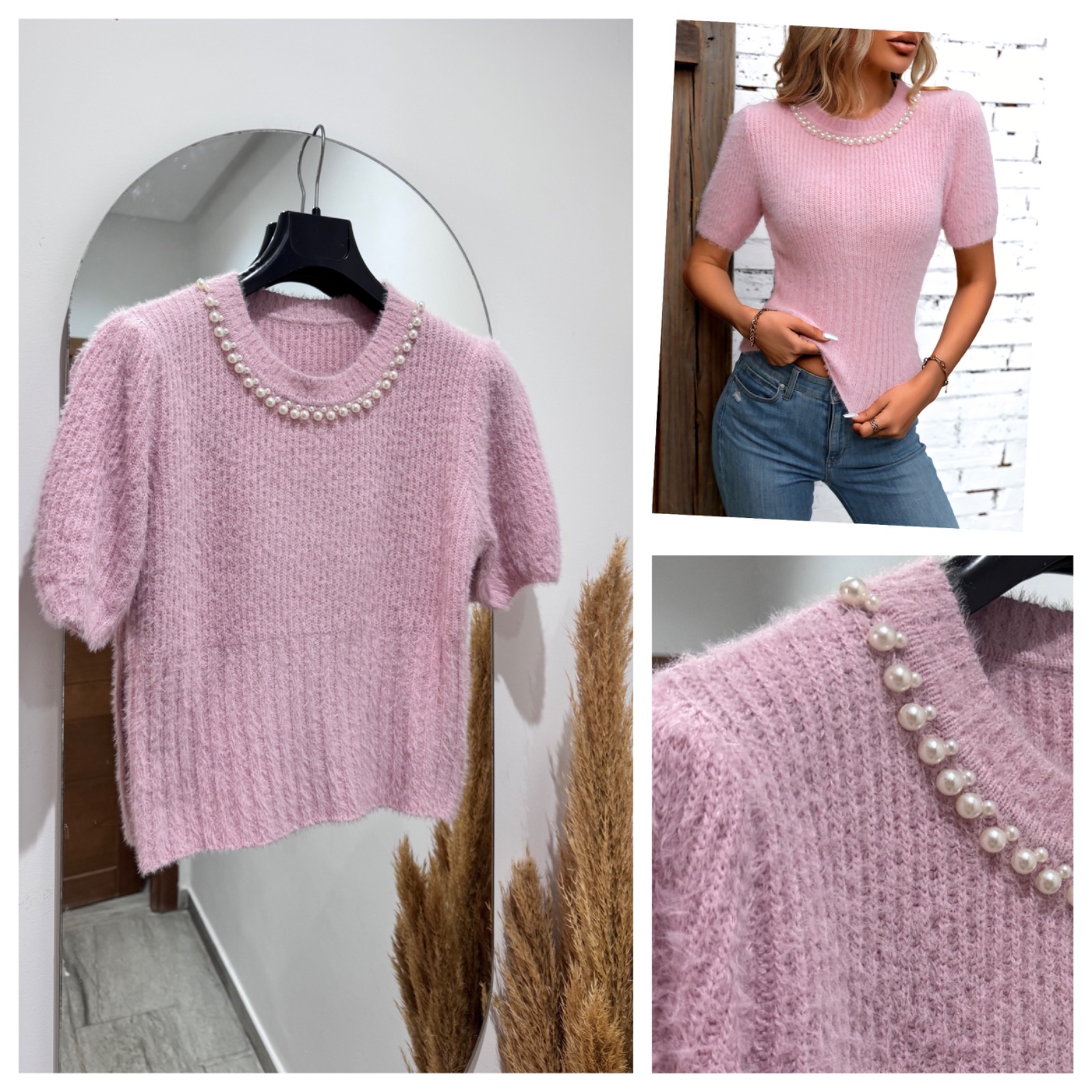 Pull avec col en perles 