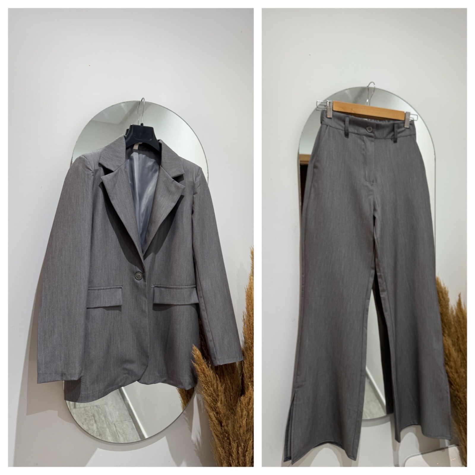 Set balzer /pantalon taille haute avec fente 