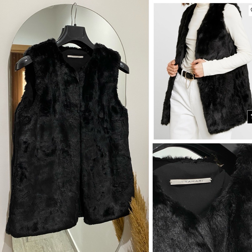 Fourrur sans manches TAHARI noir profond 