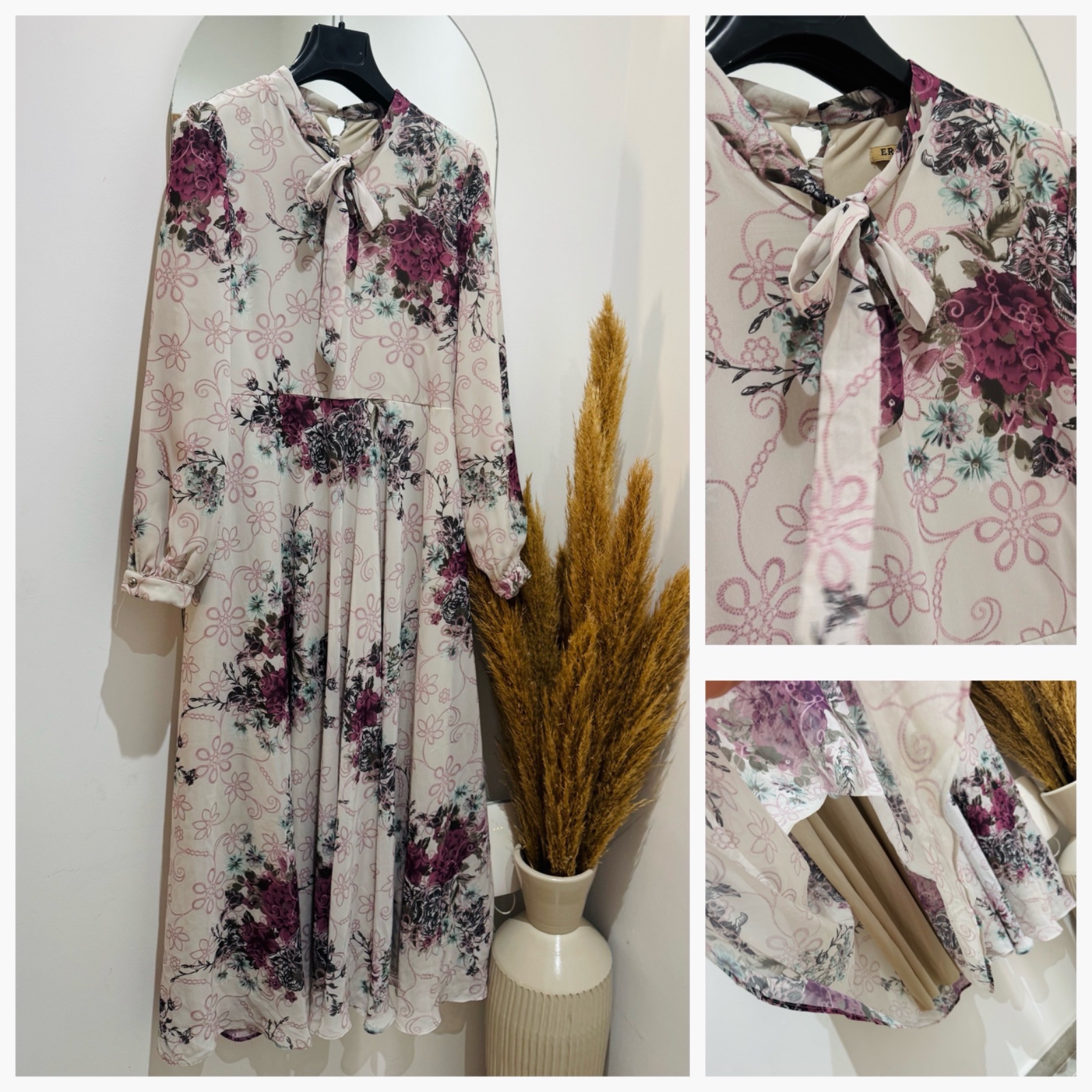 Robe maxi imprimé floral avec doubleur 