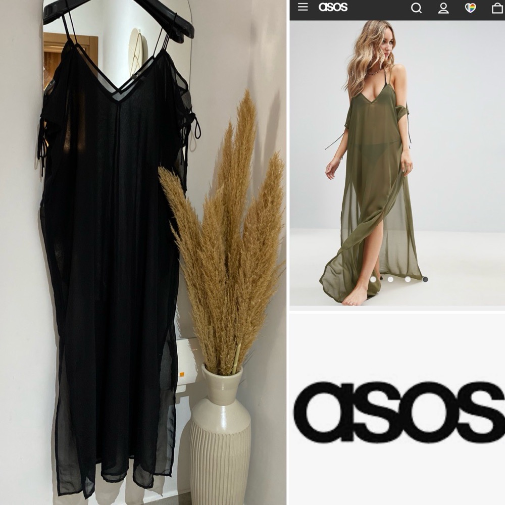 ASOS Chiffon Maxi Beach Kaftan  Shoulders