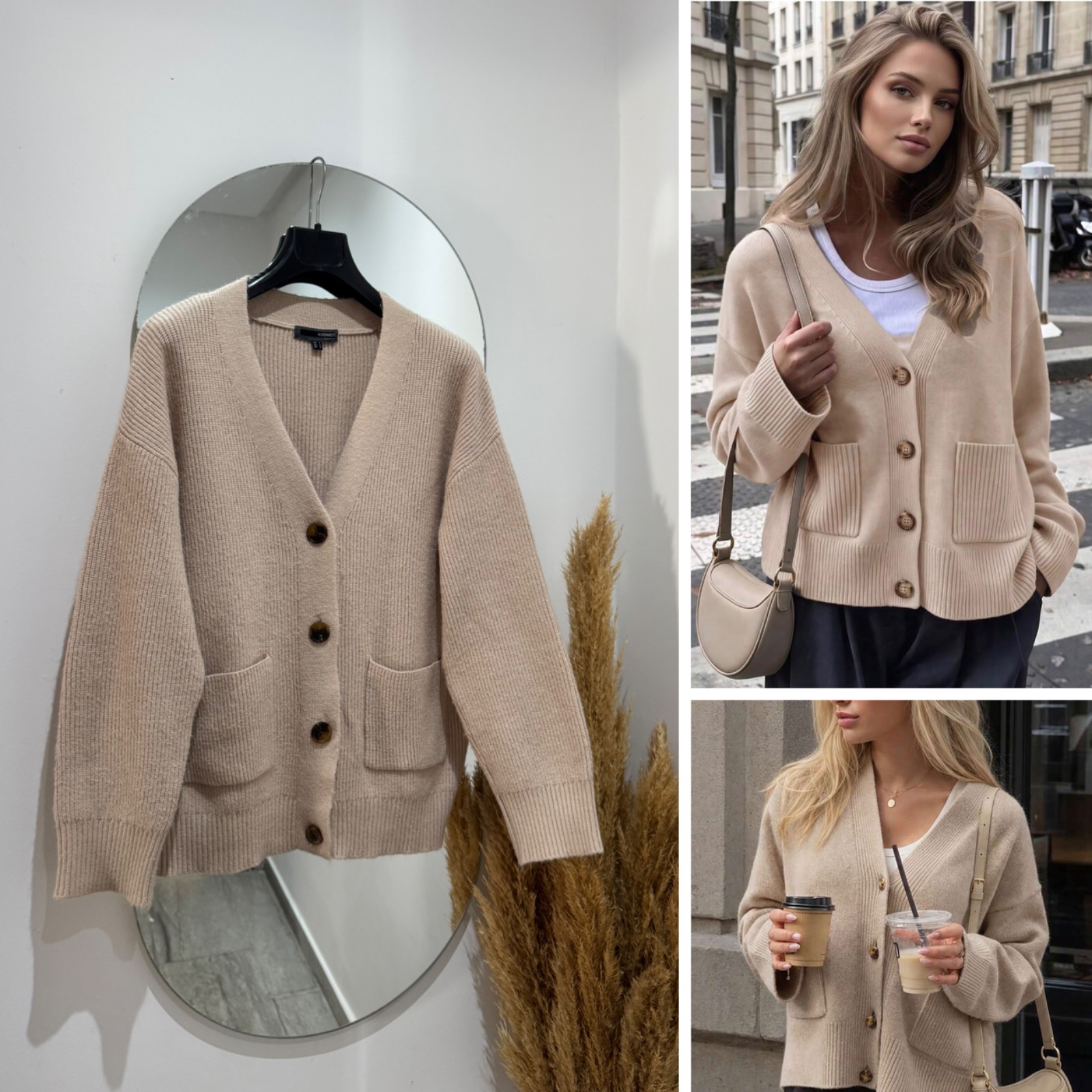 Gardigan beige foncè 