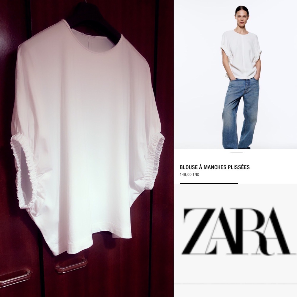 pull ZARA à manches plissèes 