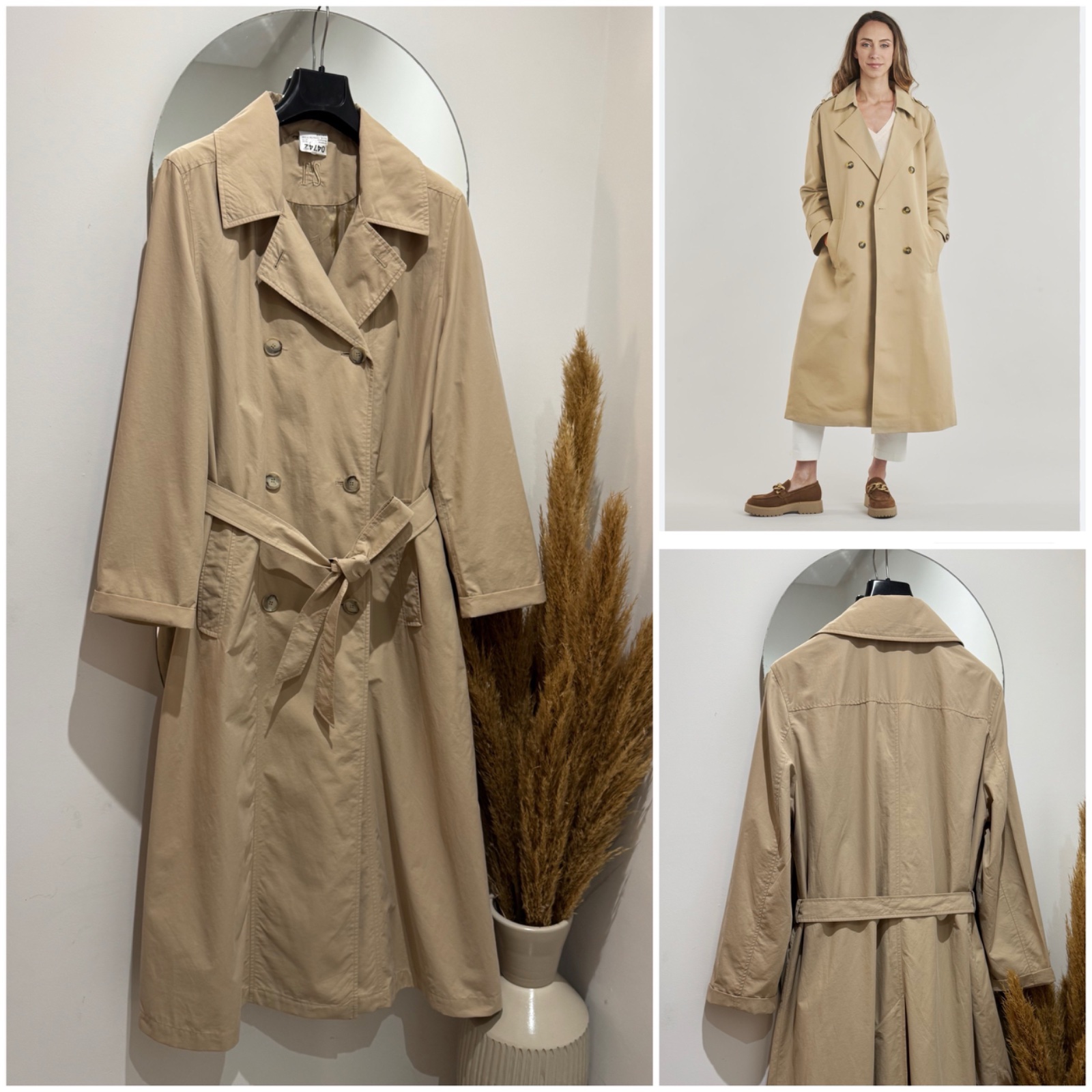 Trench beige à ceinture over size 