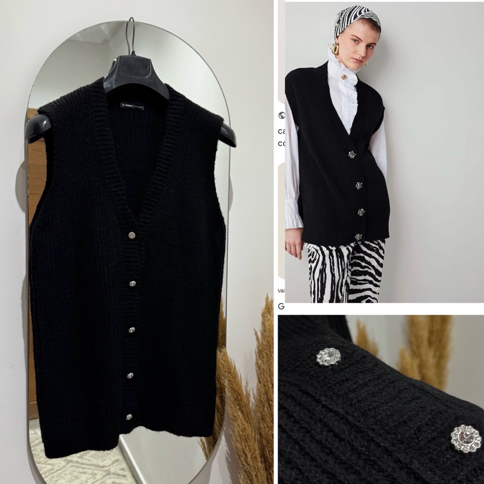 Cardigan avec des boutons bijoux over size 