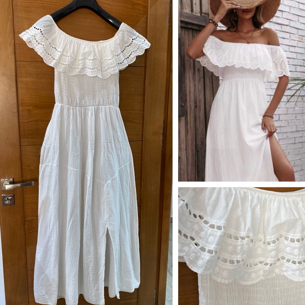Robe maxi avec broderie anglaise  