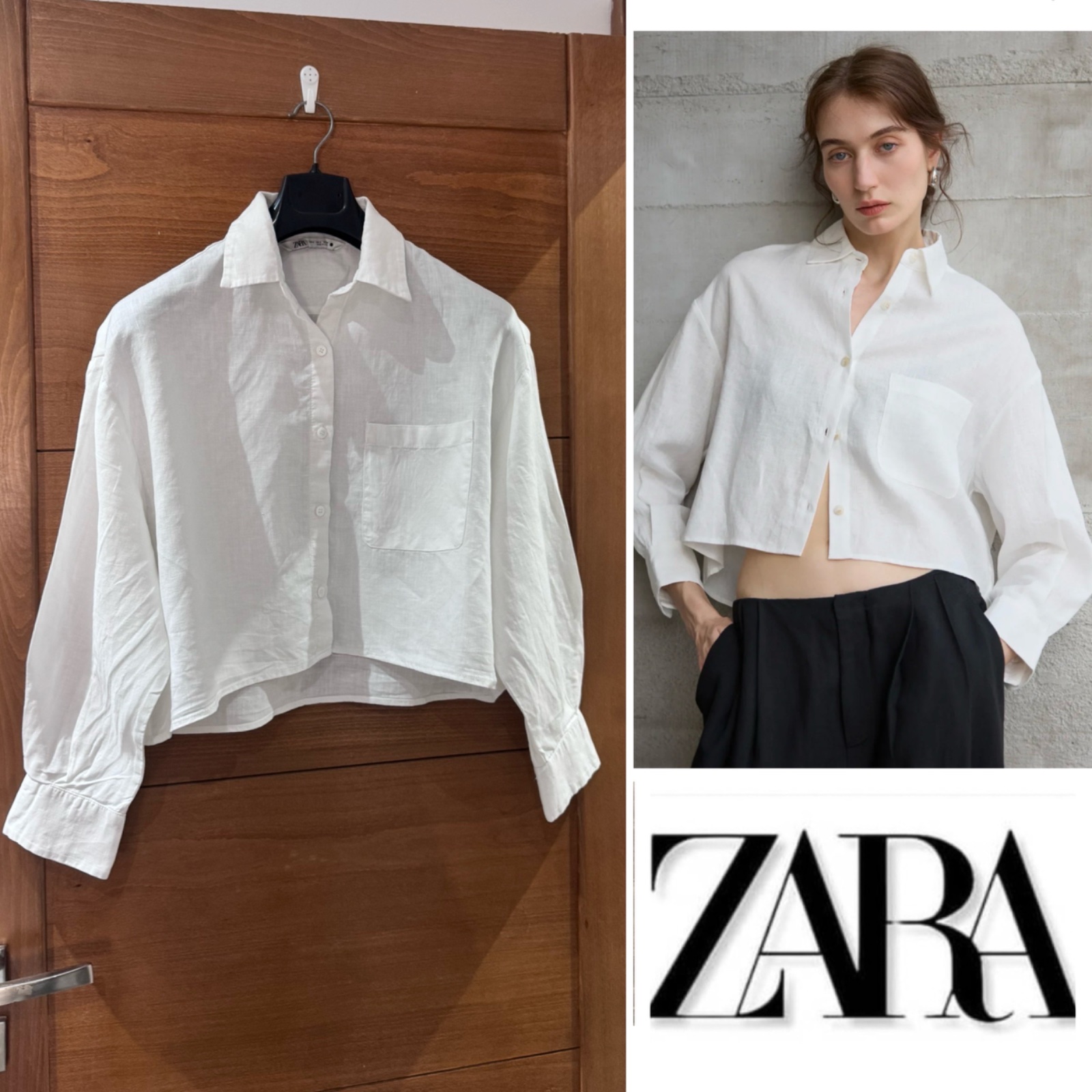 ZARA blouse en💯%lin 