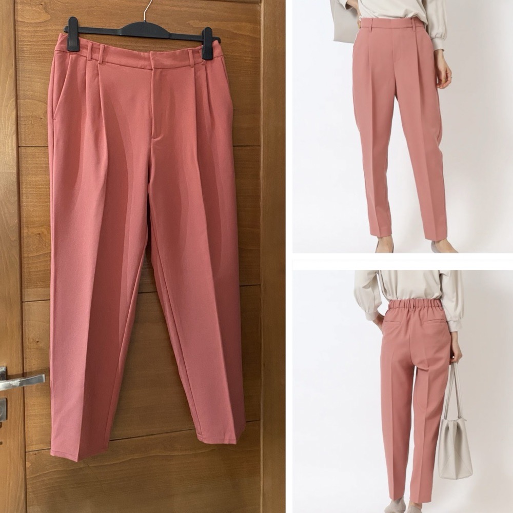 pantalon taille haute avec taille élastique