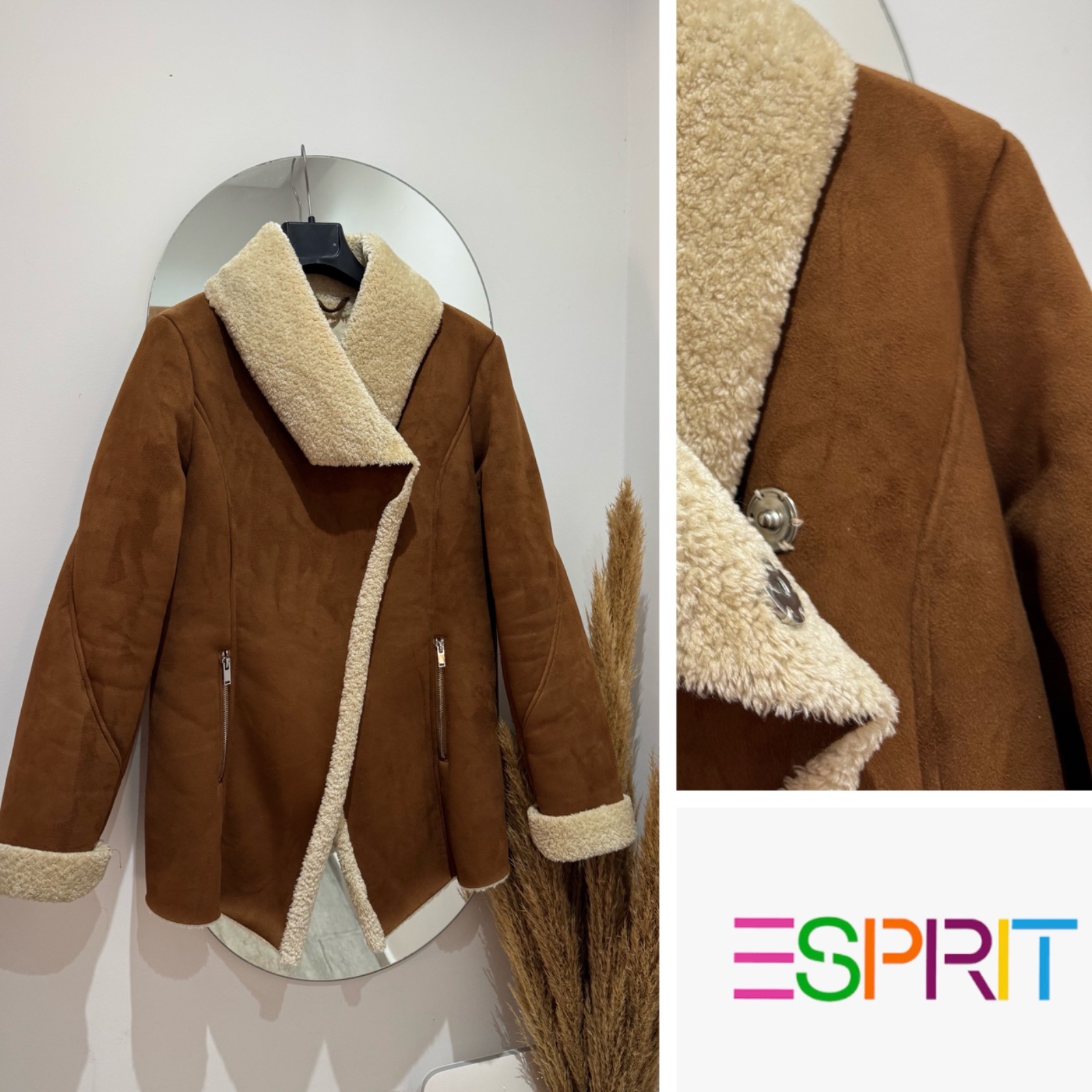 Jacket en daim camel foncé ESPRIT 