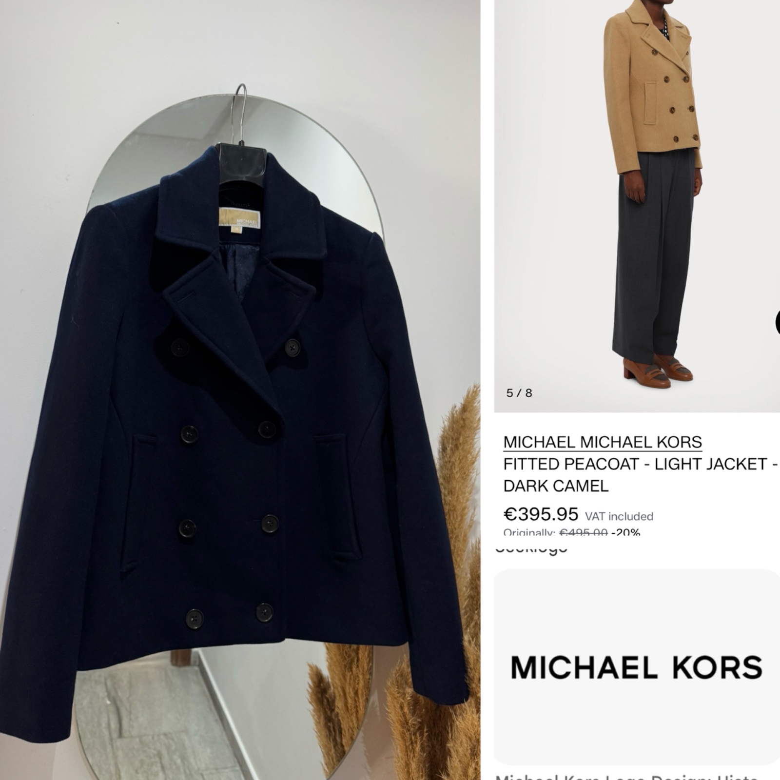 Manteau neuf MICHAEL KORS 70laine double boutonnage 