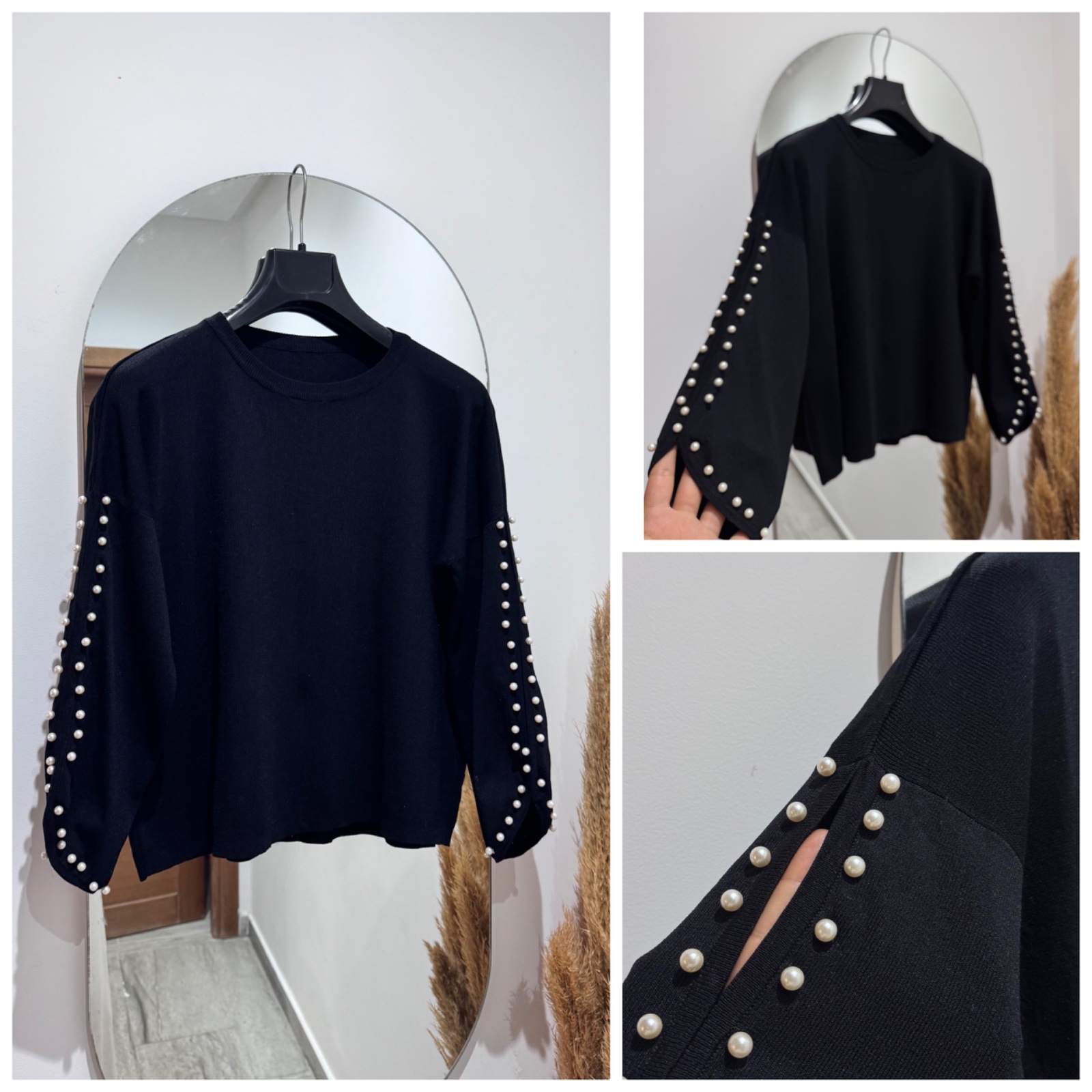 Pull avec des manches en perles 